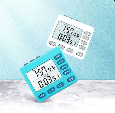 White Digital Timer with Countdown & Clock for Home Kitchen Study