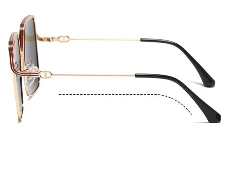Women's Gold Frame Polarized Sunglasses LS322