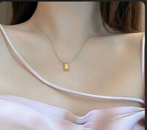 Gold Brick Pendant for Men Women Lightweight Modern Jewelry 3.7 3 Ratings