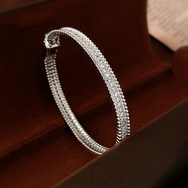 Rose Gold Zircon Bracelets Set for Women