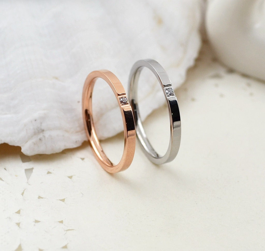 Rose Gold & Silver Minimalist Rings