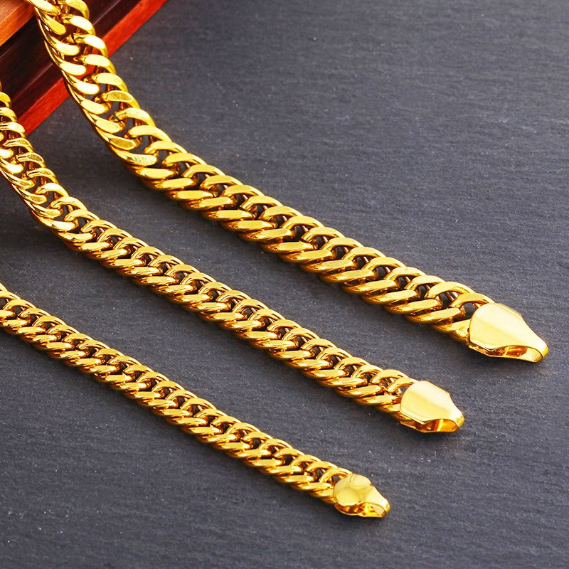 Gold Plated Tank Chain Bracelet for Men Women