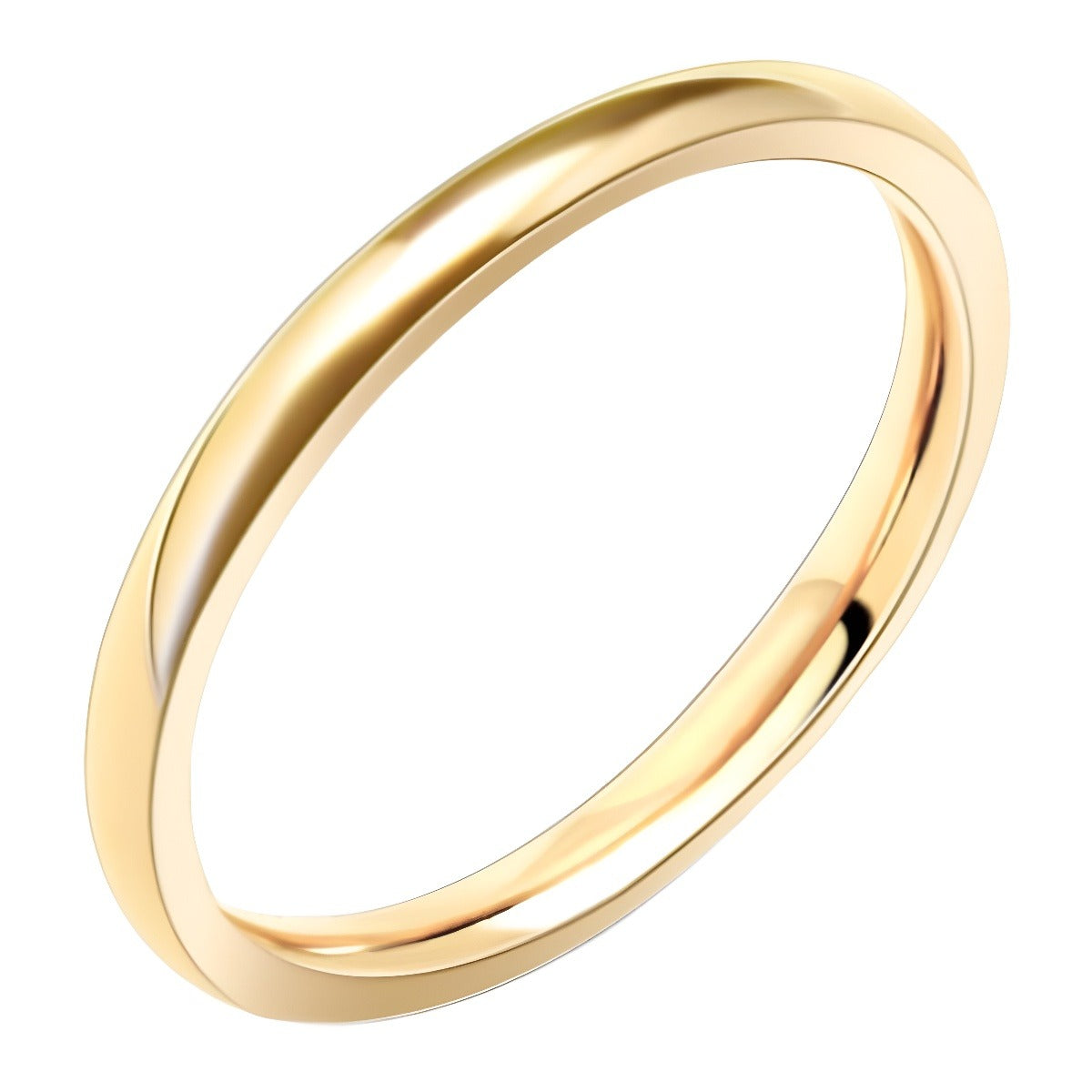 Gold Double Curved Couple Ring for Men Women