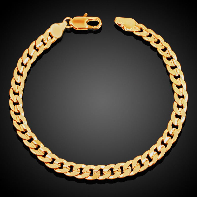 Gold Plated Tank Chain Bracelet for Men Women