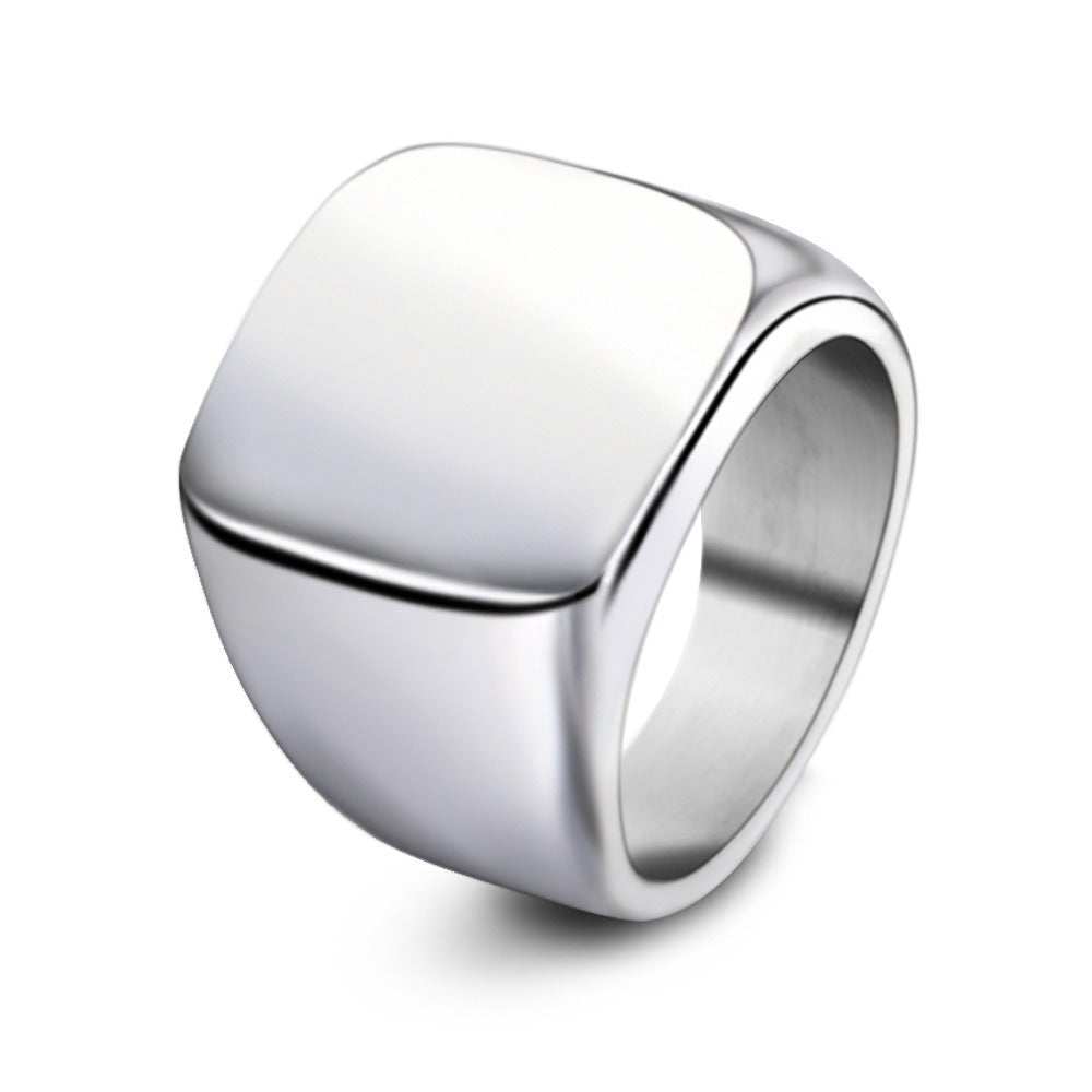 Stainless Steel Retro Square Rings 18mm Gold Black Blue SilverStainless Steel Retro Square Rings 18mm Gold Black Blue SilverStainless Steel Retro Square Rings 18mm Gold Black Blue Silver