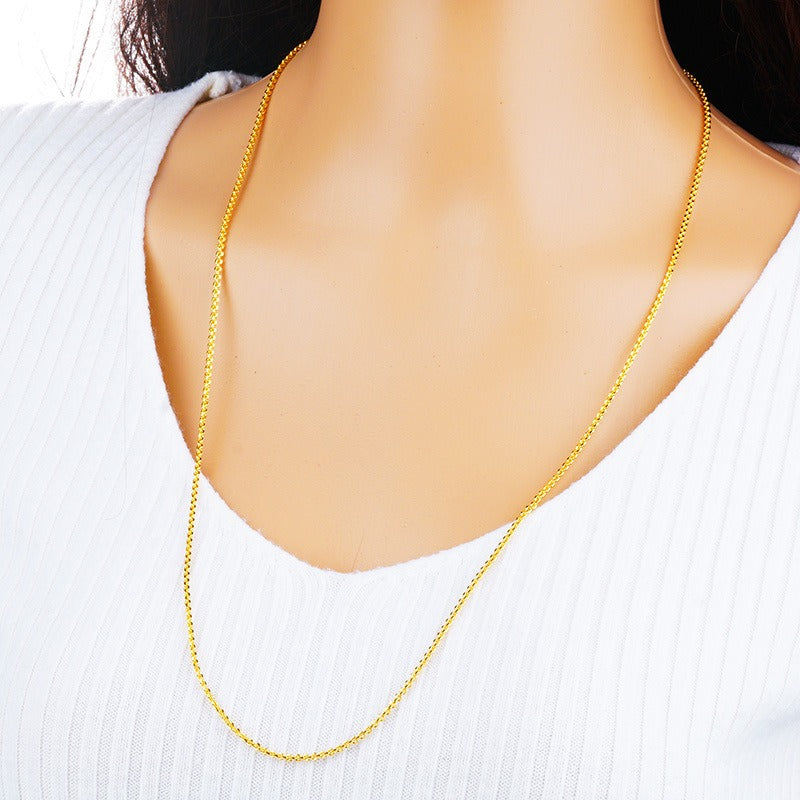 Women Gold Plated Sweater Chain 70cm Korean Style