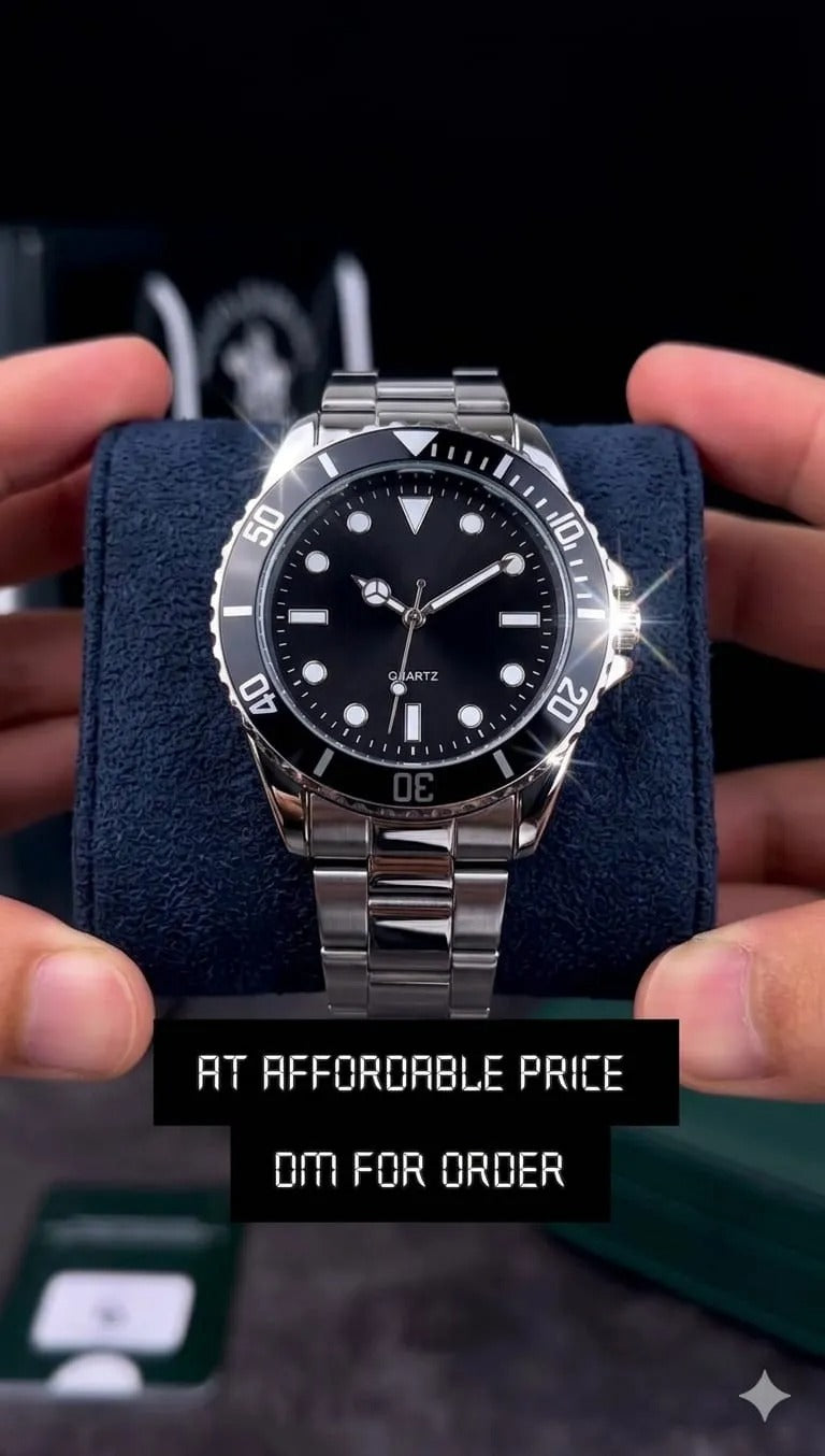 Luxury Black Bronze Watch - 1 Pc for Men | Water Resistant & Comfortable Daily Wear
