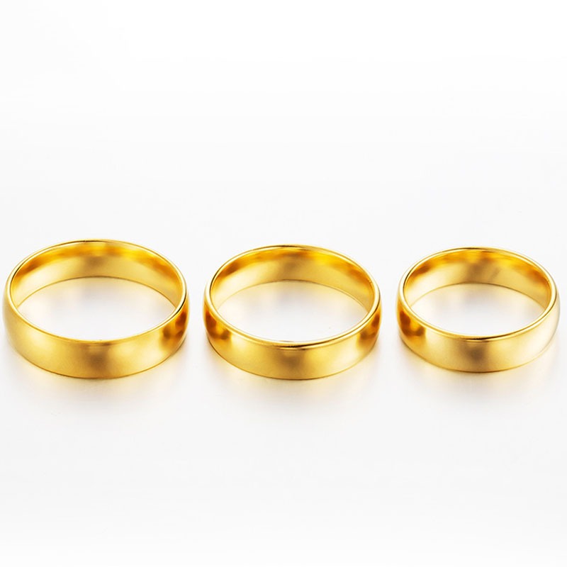 Gold Double Curved Couple Ring for Men Women
