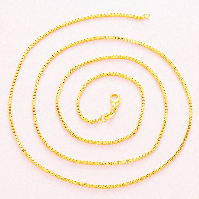Women Gold Plated Sweater Chain 70cm Korean Style