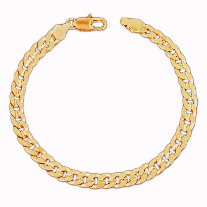 Gold Plated Tank Chain Bracelet for Men Women