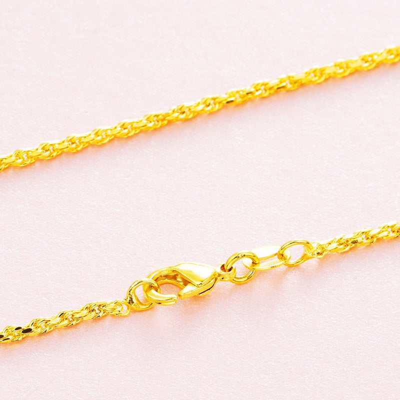 Women Gold Plated Sweater Chain 70cm Korean Style