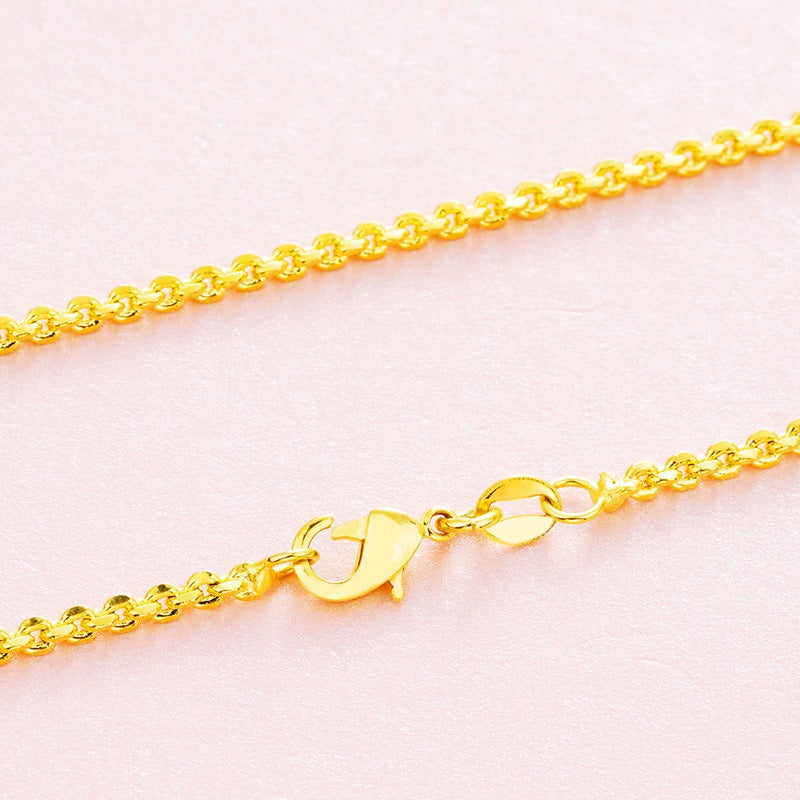Women Gold Plated Sweater Chain 70cm Korean Style