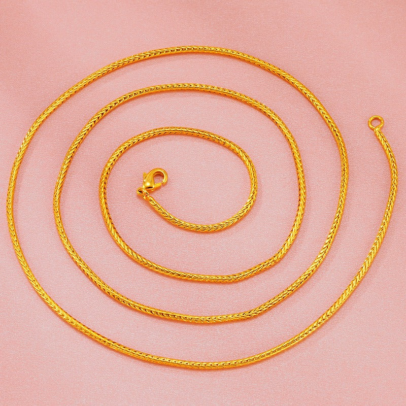 Women Gold Plated Sweater Chain 70cm Korean Style